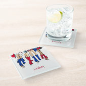 Zuid-Texas Dames Mode Cowboy Laarzen Naam Glazen Onderzetter (Schuin)