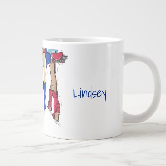 Zuid-Texas Dames Mode Cowboy Laarzen Naam Grote Koffiekop (Rechts)