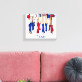 Zuid-Texas Mode Cowboy Laarzen Blauw Custom Canvas Afdruk (Insitu (Woonkamer))