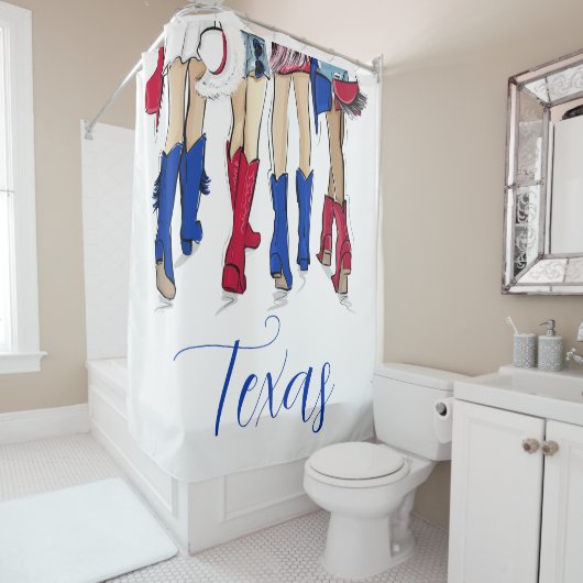 Zuid-Texas Mode Cowboy Laarzen Blauw Custom Douchegordijn (In situ)