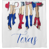 Zuid-Texas Mode Cowboy Laarzen Blauw Custom Douchegordijn (Voorkant)