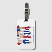 Zuid-Texas Mode Cowboy Laarzen Blauwe Naam Bagagelabel (Voorkant (verticaal))