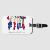 Zuid-Texas Mode Cowboy Laarzen Blauwe Naam Bagagelabel (Voorkant (horizontaal))