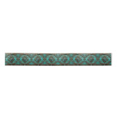 Zuid Turquoise Bruin Western Country Floral Satijnen Lint (Voorkant)