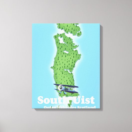 Zuid Uist Buiten-Hebriden Schotland kaart Canvas Afdruk (Voorkant)