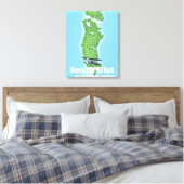 Zuid Uist Buiten-Hebriden Schotland kaart Canvas Afdruk (Insitu (Slaapkamer))