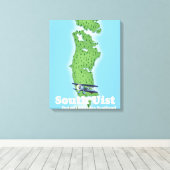 Zuid Uist Buiten-Hebriden Schotland kaart Canvas Afdruk (Insitu (Houten vloer))