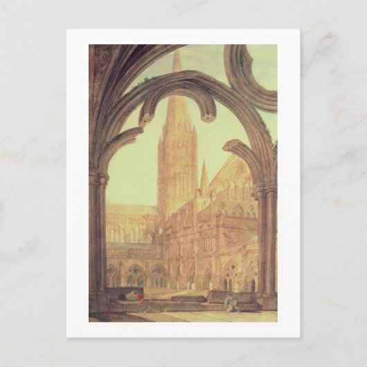 Zuid-Uitzicht van de kathedraal van Salisbury van Briefkaart (Voorkant)