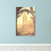 Zuid-Uitzicht van de kathedraal van Salisbury van  Canvas Afdruk (Insitu (Houten vloer))