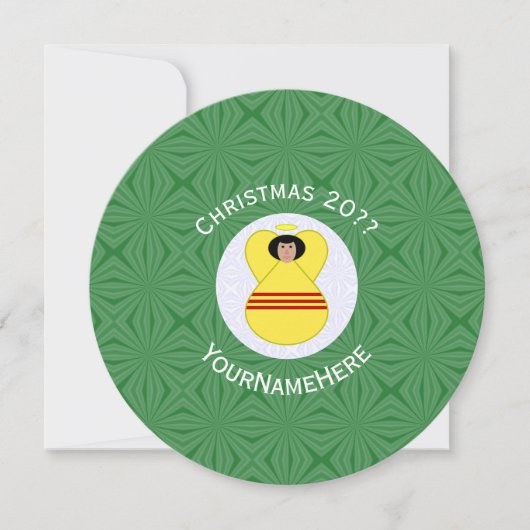 Zuid-Vietnam Engel Kerst Persoonlijk Rond  Kaart (Voorkant)