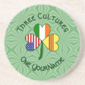 Zuid-Vietnam Iers-Amerikaanse vlaggen Shamrock Nam Zandsteen Onderzetter (Voorkant)