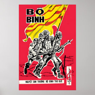 Zuid-Vietnam Propagandaposter Vietnam Oorlog Prent Poster