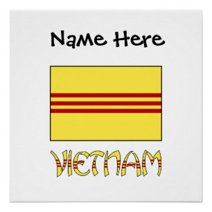 Zuid-Vietnam Vietnamese Vlag Zwart Personalisatie Perfect Poster