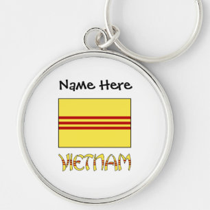 Zuid-Vietnam Vietnamese Vlag Zwart Personalisatie Sleutelhanger