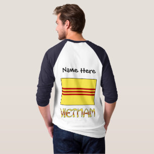 Zuid-Vietnam Vietnamese Vlag Zwart Personalisatie T-shirt