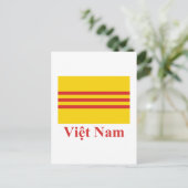 Zuid-Vietnam vlag met naam in het Vietnamees Briefkaart (Staand voorkant)