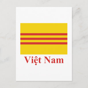 Zuid-Vietnam vlag met naam in het Vietnamees Briefkaart
