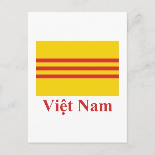 Zuid-Vietnam vlag met naam in het Vietnamees Briefkaart (Voorkant)