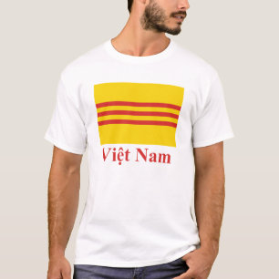 Zuid-Vietnam vlag met naam in het Vietnamees T-shirt