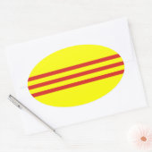 Zuid-Vietnam* Vlag Ovale Sticker (Envelop)