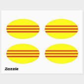 Zuid-Vietnam* Vlag Ovale Sticker (Vel)