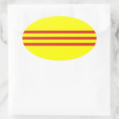 Zuid-Vietnam* Vlag Ovale Sticker (Tas)