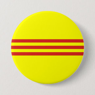 zuid - vietnam vlag ronde button 7,6 cm