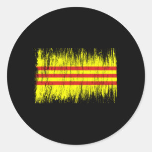 Zuid-Vietnam Vlag Saigon Cong Hoa Vance Vietnamees Ronde Sticker