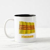 Zuid-Vietnam Wavevlag met naam Tweekleurige Koffiemok (Links)