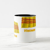 Zuid-Vietnam Wavevlag met naam Tweekleurige Koffiemok (Center)