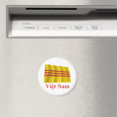 Zuid-Vietnam Wuivende Vlag met Naam in het Vietnam Magneet (Insitu (Vaatwasser))