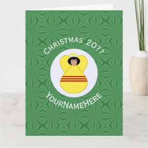 Zuid-Vietnamese engel Kerstmis vlag gepersonalisee Kaart