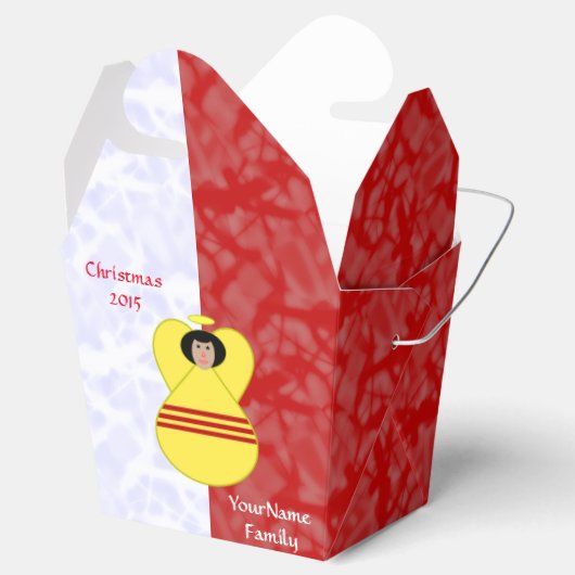 Zuid-Vietnamese engelenvlag op rood en wit Bedankdoosjes (Geopend)