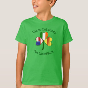 Zuid-Vietnamese Ierse Amerikaanse Vlag Klaverblad T-shirt