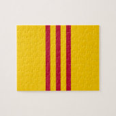 Zuid-Vietnamese vlag - Vietnam Cờ vàng ba sous đ) Legpuzzel (Horizontaal)