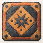 Zuid-West Mooie Country Style Leather Kartonnen Onderzetters (Voorkant)