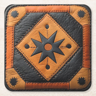 Zuid-West Mooie Country Style Leather Kartonnen Onderzetters