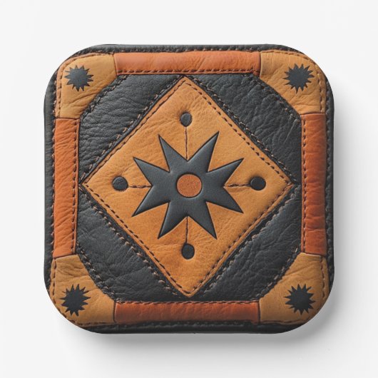 Zuid-West Mooie Country Style Leather Papieren Bordje (Voorkant)