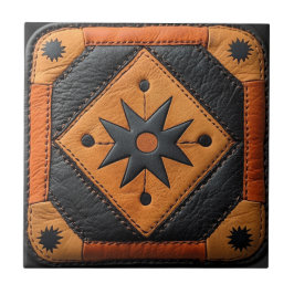 Zuid-West Mooie Country Style Leather Tegeltje