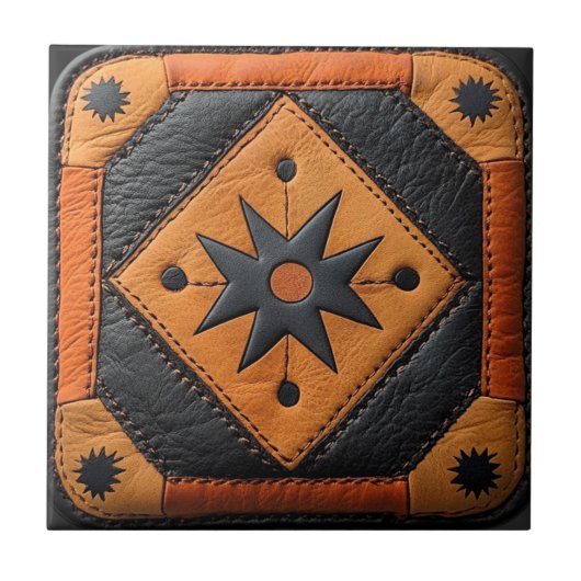 Zuid-West Mooie Country Style Leather Tegeltje (Voorkant)