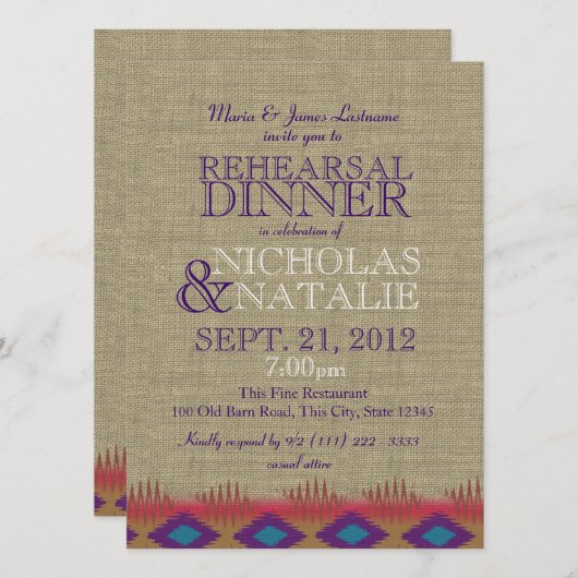 Zuid-West repetitie diner Kaart (Voorkant / Achterkant)