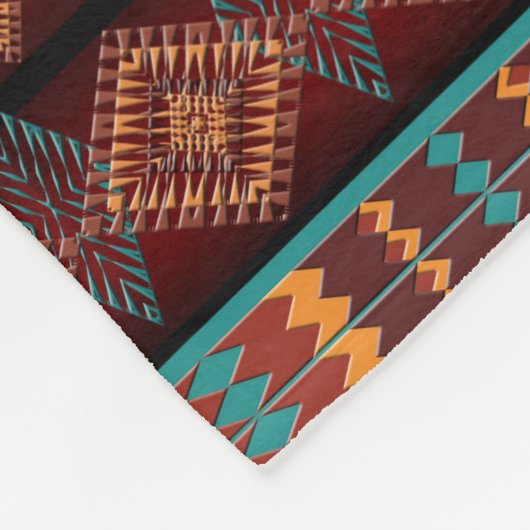 Zuid-westelijk inheems Amerikaans patroon Fleece Deken (Hoek)