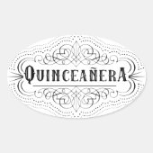 Zuid-Westerne Quinceañera Ovale Sticker (Voorkant)