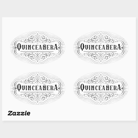 Zuid-Westerne Quinceañera Ovale Sticker (Vel)