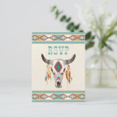 Zuid-westerse boho-stamranch-huwelijk RSVP  Briefkaart (Staand voorkant)