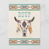 Zuid-westerse boho-stamranch-huwelijk RSVP  Briefkaart (Voorkant)