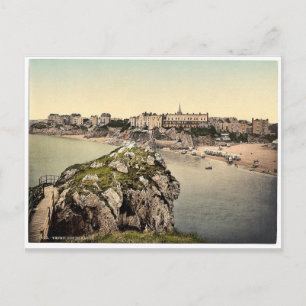 Zuid-zand, Tenby, Wales, zeldzame Photochrom Briefkaart