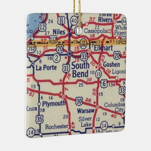 Zuidbocht op kaart keramisch ornament (Rechts)