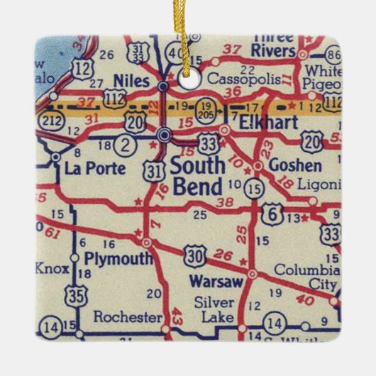 Zuidbocht op  kaart keramisch ornament (Voorkant)