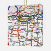 Zuidbocht op kaart keramisch ornament (Links)